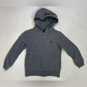 Polo Ralph Lauren Full Zip Hoodie Boys Size 6 Gray Pony Blue